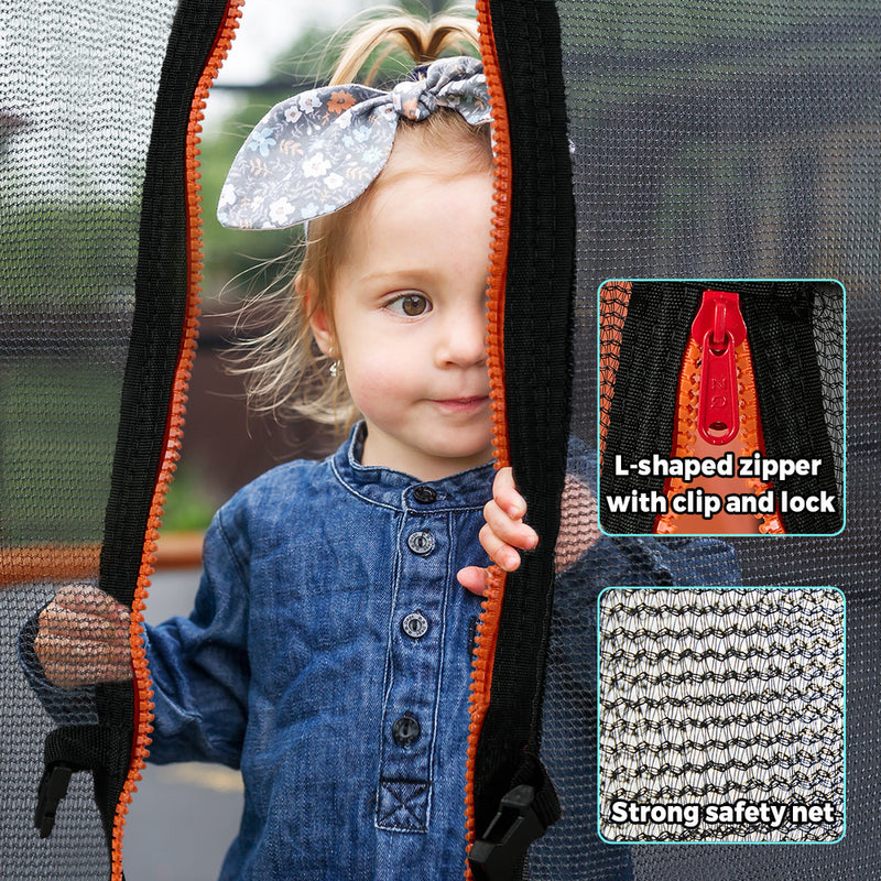 Mazam 6FT Kids Trampoline with Swing Bar Rectangule Safety Enclosure