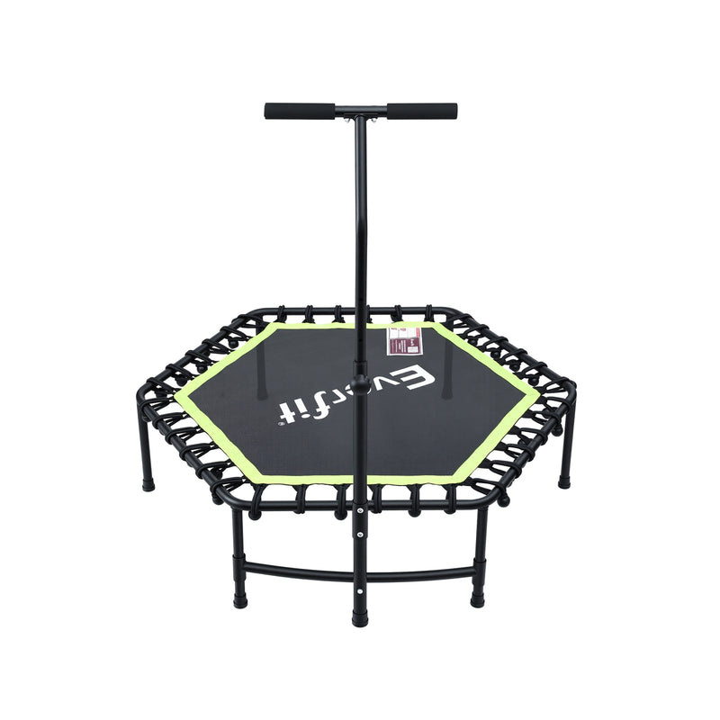 Everfit 48inch Hexagon Fitness Trampoline Rebounder Adjustable Handrail Green
