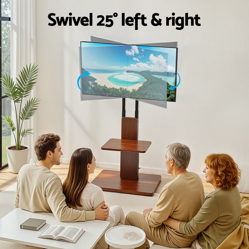 Artiss TV Stand 32-70" Wooden Tray Swivel Height Adjustable