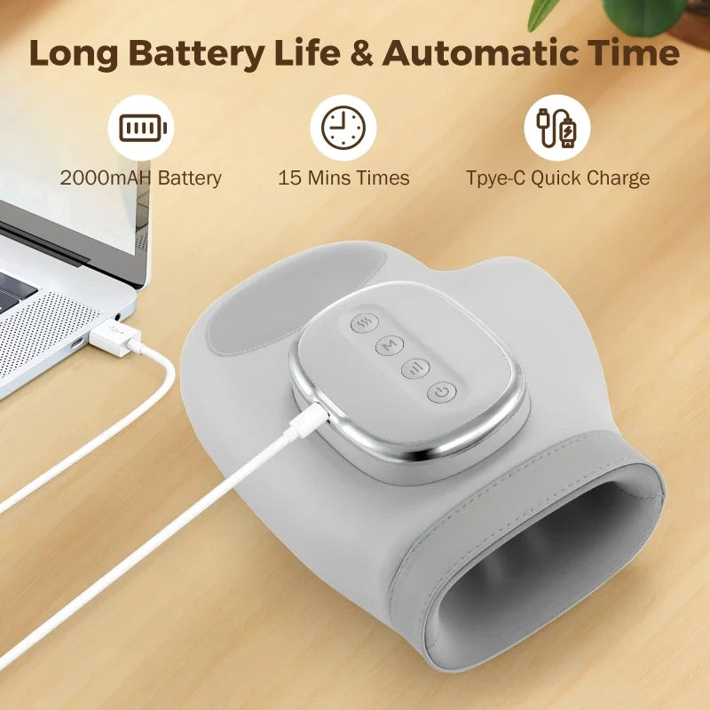 5-Level Electric Hand Massager with Hot Compress Grey