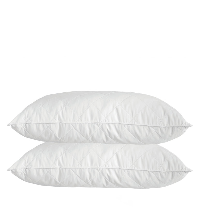 Royal Comfort Luxury Bamboo Blend Quilted Pillow Twin Pack Extra Fill Support