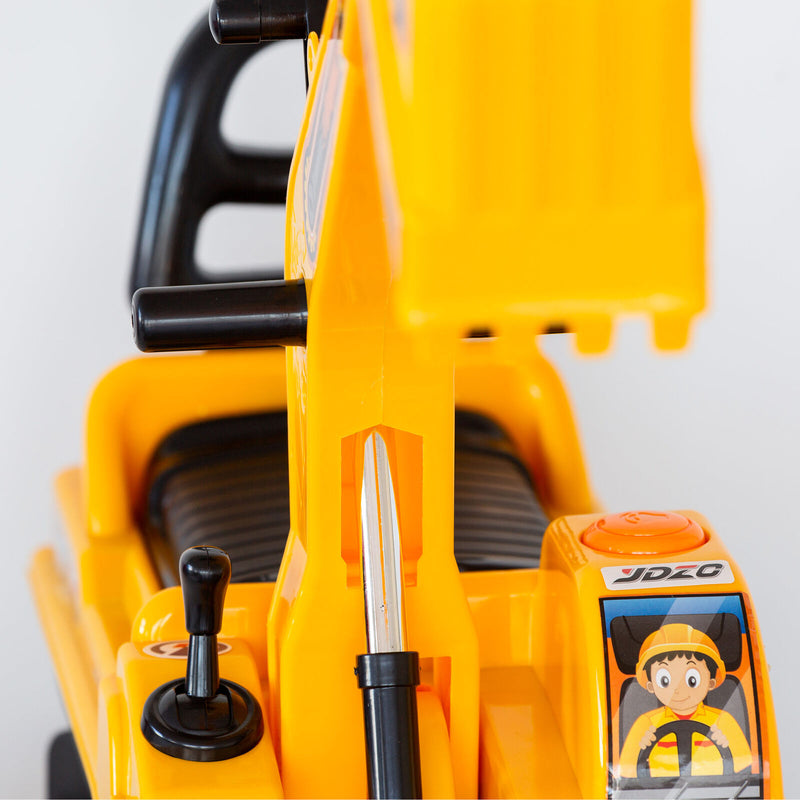 Ride-on Children's Excavator w/ Sturdy Track and Dual Operation Levers to Scoop