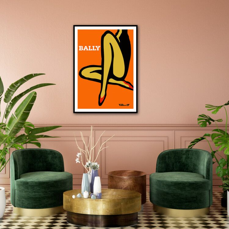 Wall Art 80cmx120cm Orange Legs Black Frame Canvas