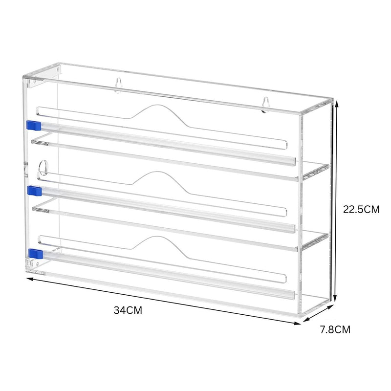 GOMINIMO 3 in 1 Acrylic Wrap Dispenser with Cutter and Labels Clear