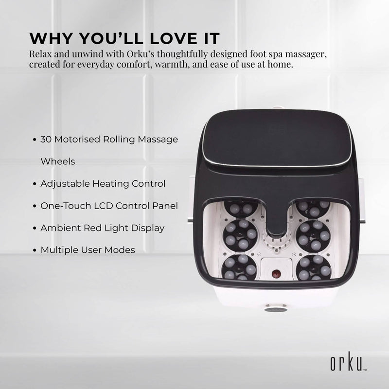 Orku Foot Spa Automatic Water Heating Massager - Electric Pedicure Bath