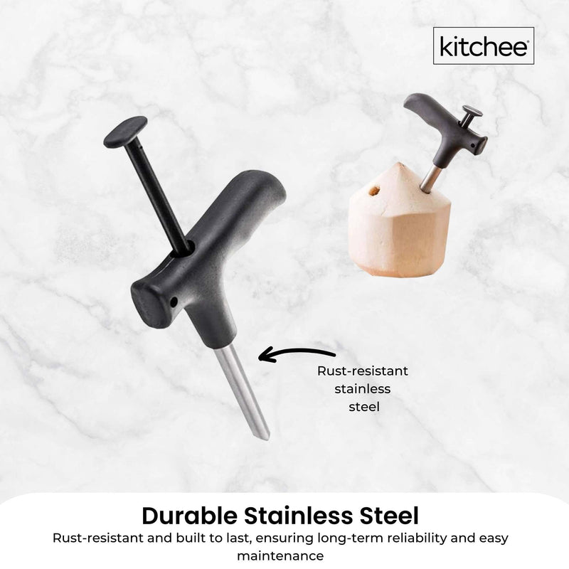 1x Kitchee Coconut Opener - Stainless Steel Hole Punch Kitchen Tool