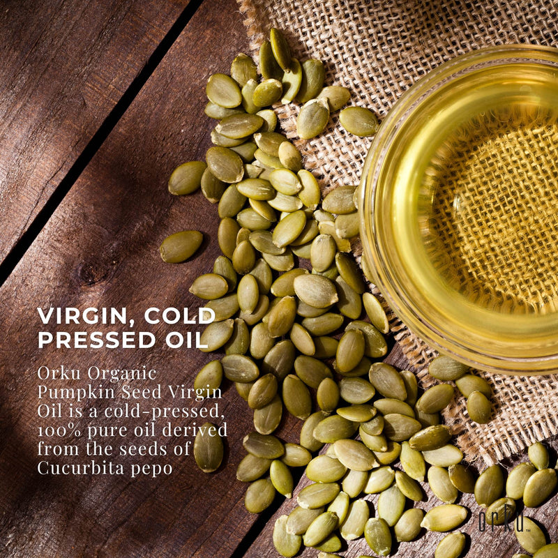 Orku 100ml Organic Pumpkin Seed Oil – Virgin Cold Pressed Unrefined Cosmetic Gr.