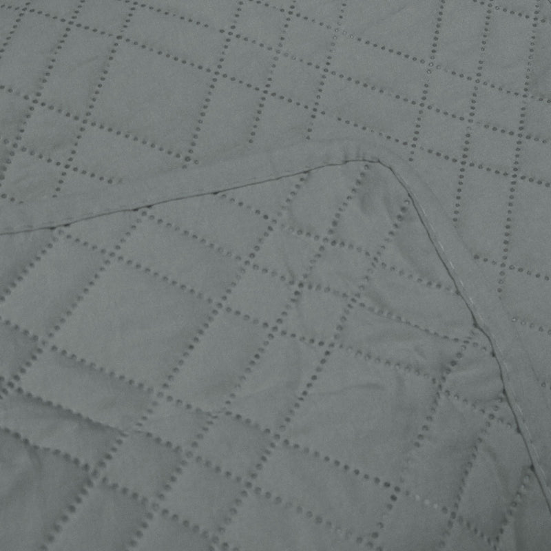 Jane Barrington Morris Dark Grey Ultrasonic Embossed Lightly Quilted Reversible Coverlet Set King