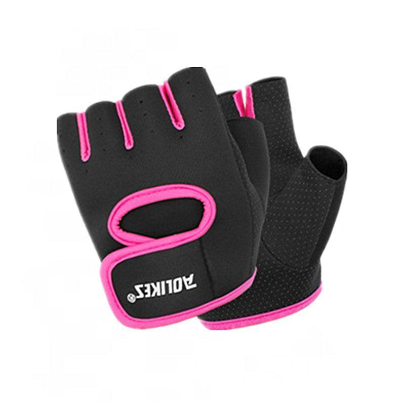 M Size Sports Gloves Weight Lifting Exercise Training Workout Bike Riding Men Women - Black+Grey