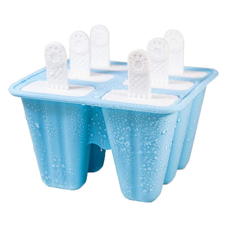 Silicone Ice Cream Mould Block Frozen Molds Icy Pole Jelly Popsicle - Pink-4Grid
