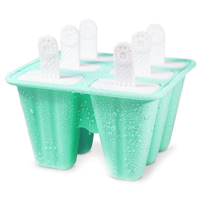 Silicone Ice Cream Mould Block Frozen Molds Icy Pole Jelly Popsicle - Pink-4Grid