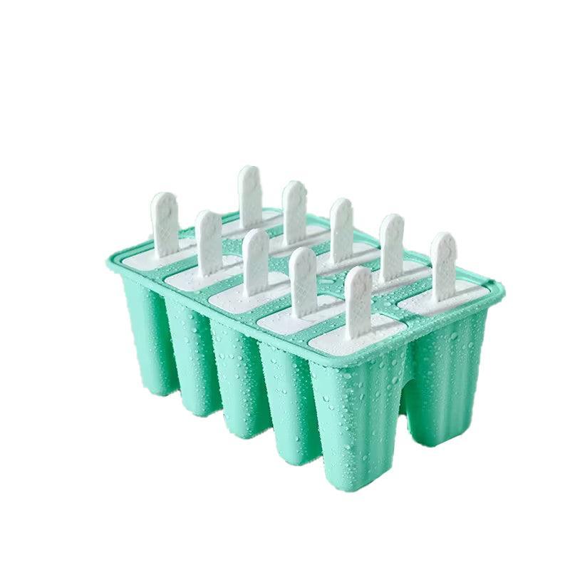 Silicone Ice Cream Mould Block Frozen Molds Icy Pole Jelly Popsicle - Pink-4Grid