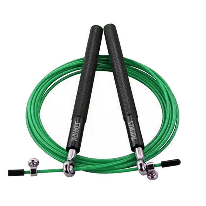 Aolikes Adjustable High Speed Steel Skipping Jump Rope Dual Bearings Gym Boxing - Green