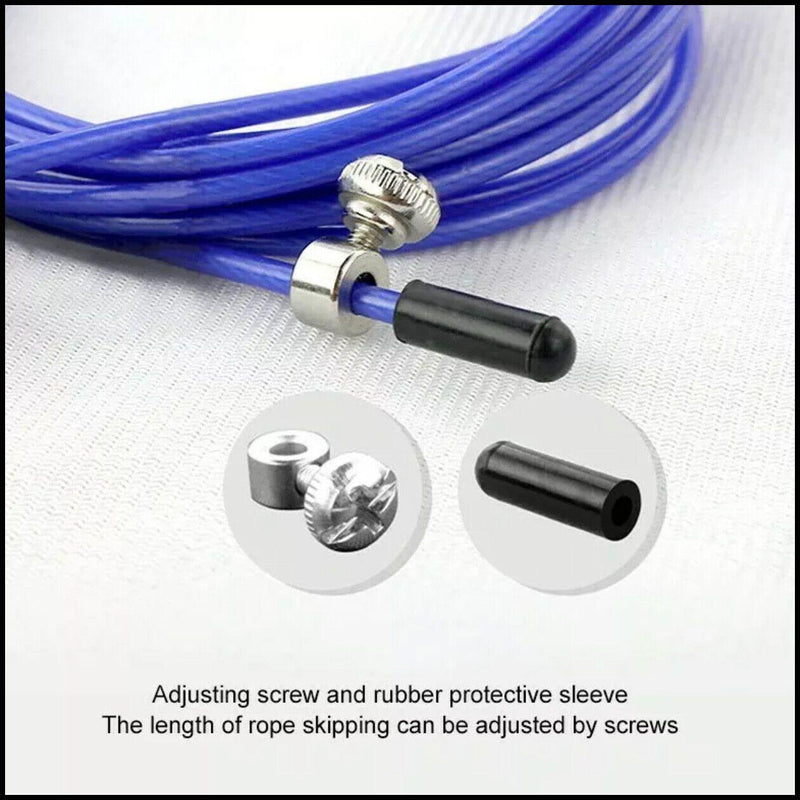 Aolikes Adjustable High Speed Steel Skipping Jump Rope Dual Bearings Gym Boxing - Orange