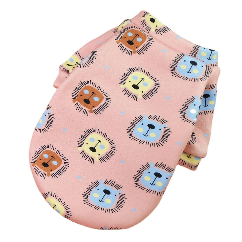 XS Cute Pet Dog Warm Jumper Sweater Clothes Cat Knitwear Knitted Coats Winter - Pink Lion