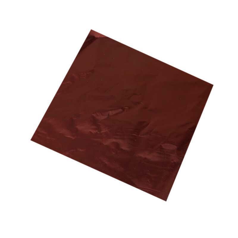 100PCS Tin Foil Aluminium Wrapping Square Chocolate Wrappers 10CM - Pink/Embossed