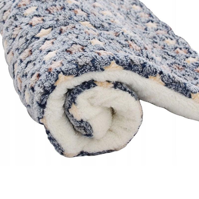L Size Puppy Dog Cat Cushion Mattress Blanket Bed Soft Warm Pad Winter Kennel House - Navy Cat