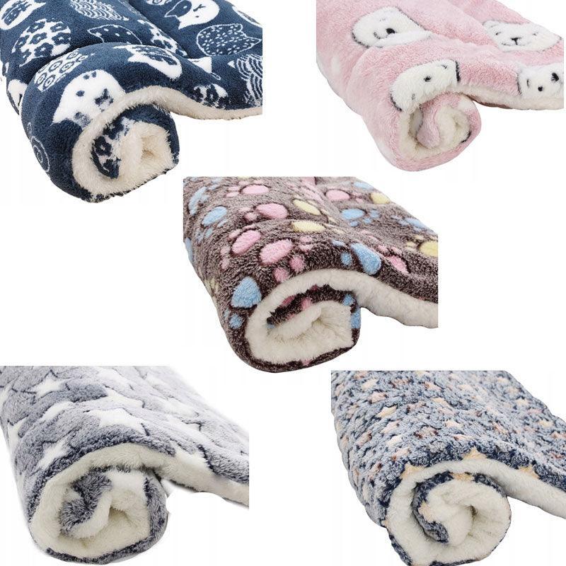 L Size Puppy Dog Cat Cushion Mattress Blanket Bed Soft Warm Pad Winter Kennel House - Pink Bear
