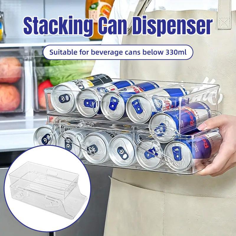 Double Tier Drinks Organiser Drawer Shelf Storage Rack Beverage Dispenser Holder