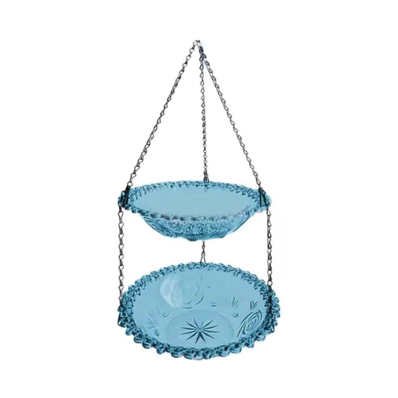 Outdoor Hanging Bird Feeder Bath Garden Patio Decoration for Attracting Birds - Grey