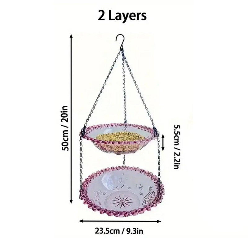 Outdoor Hanging Bird Feeder Bath Garden Patio Decoration for Attracting Birds - Purple