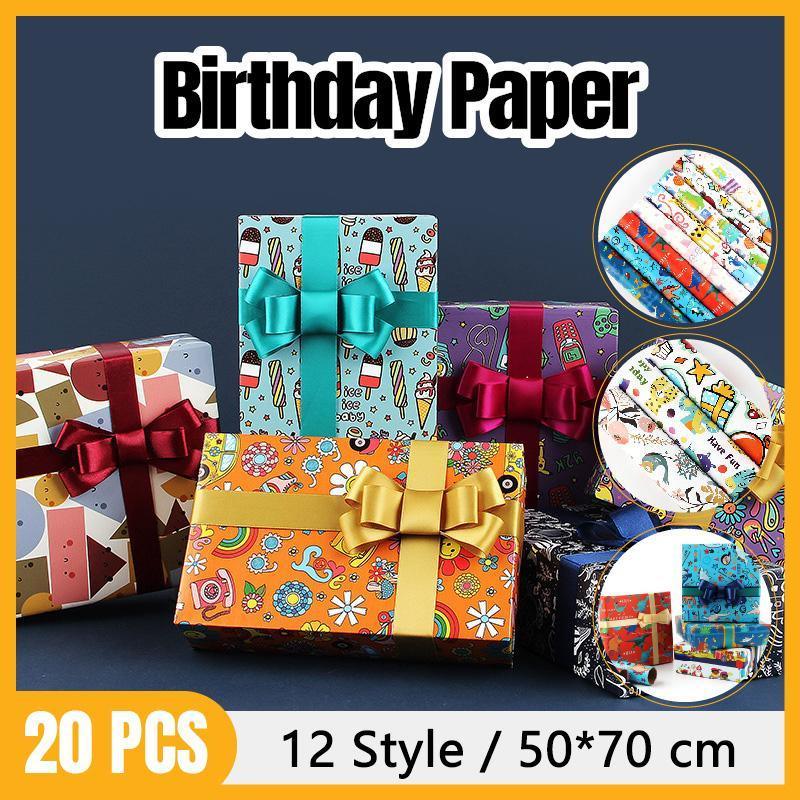 20pcs Cute Animal Cartoon Gift Wrapping Paper for Toys Bookskin and Crafts - Birthday Gift-20PCS