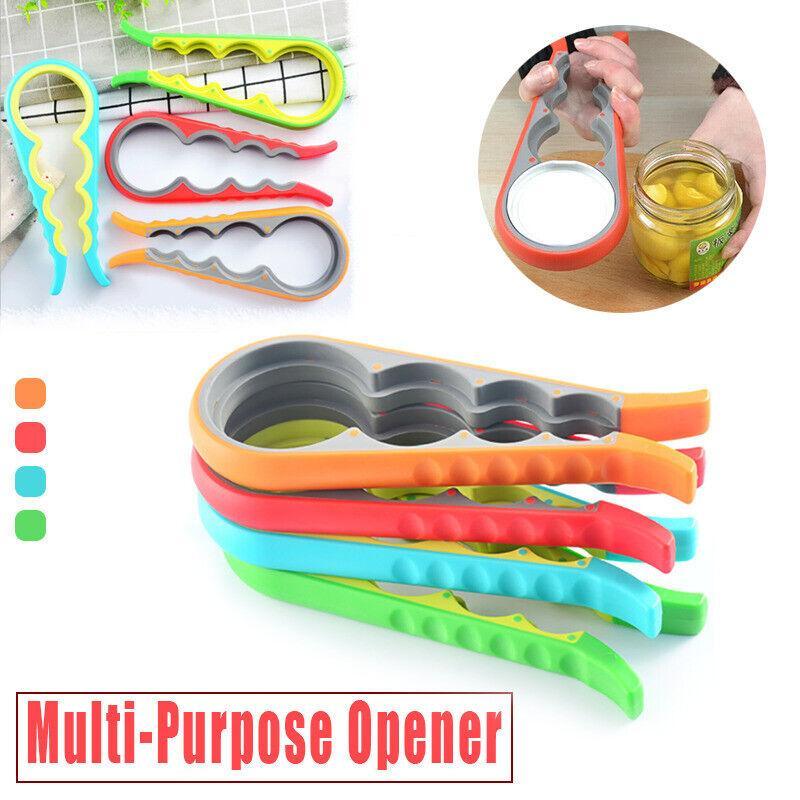 Silicone Jar Can Opener Multi-Purpose Lids Cap Arthritis Bottle Opener Easy Grip - Orange