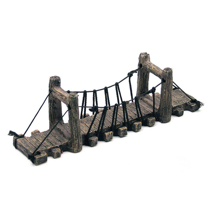 Resin Bridge Aquarium Decoration Fish Tank Accessories Shrimp Tortoise Climbing - Bent Rope Bridge-S
