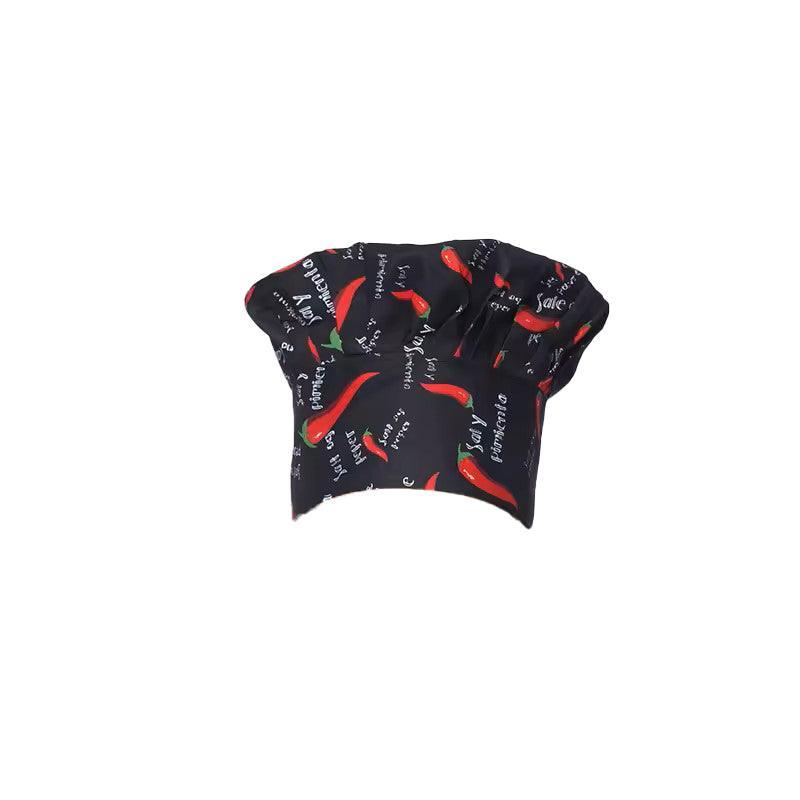 Adjustable Chef Cap with Elastic Band for Kitchen Cooking Baking Catering Use - Black+White