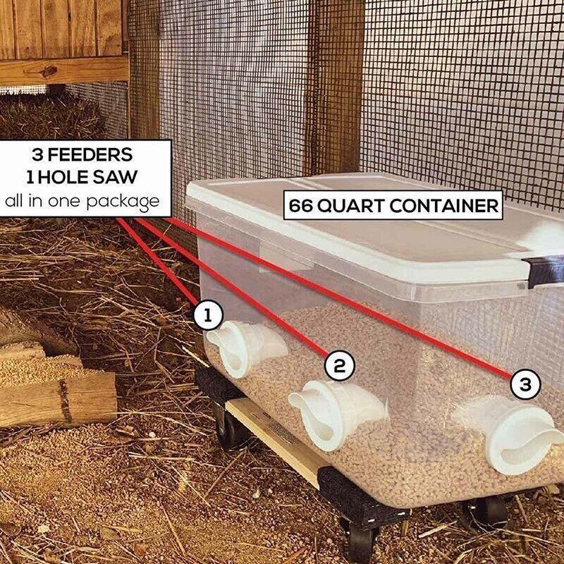 Poultry DIY Port PVC Gravity Fed Chicken Feeder for Hen Coop Farm Bucket Kit - 1 PC Hole Saw