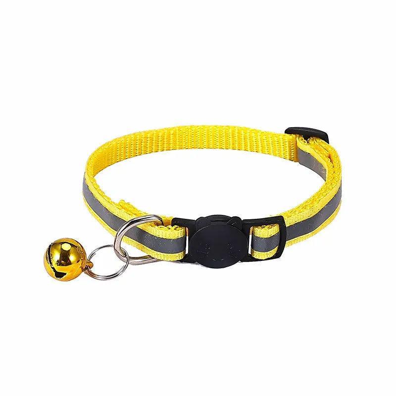 Reflective Cat Collar with Breakaway Buckle and Bell Adjustable for Small Pet Use - Light Green