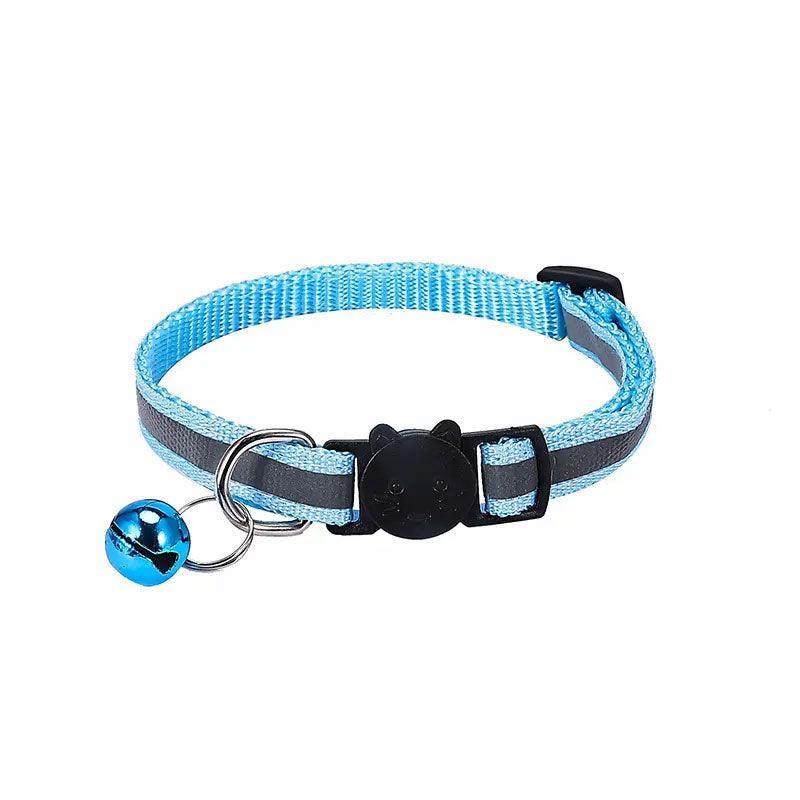 Reflective Cat Collar with Breakaway Buckle and Bell Adjustable for Small Pet Use - Light Green