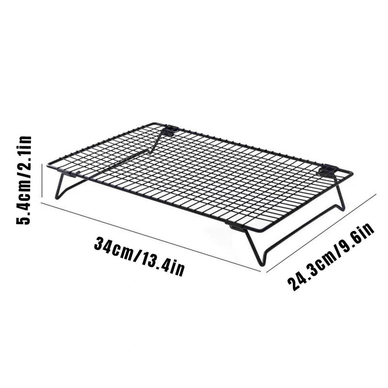 Collapsible Black Mesh Cake Cooling Rack Foldable Baking Tray for Kitchen Use