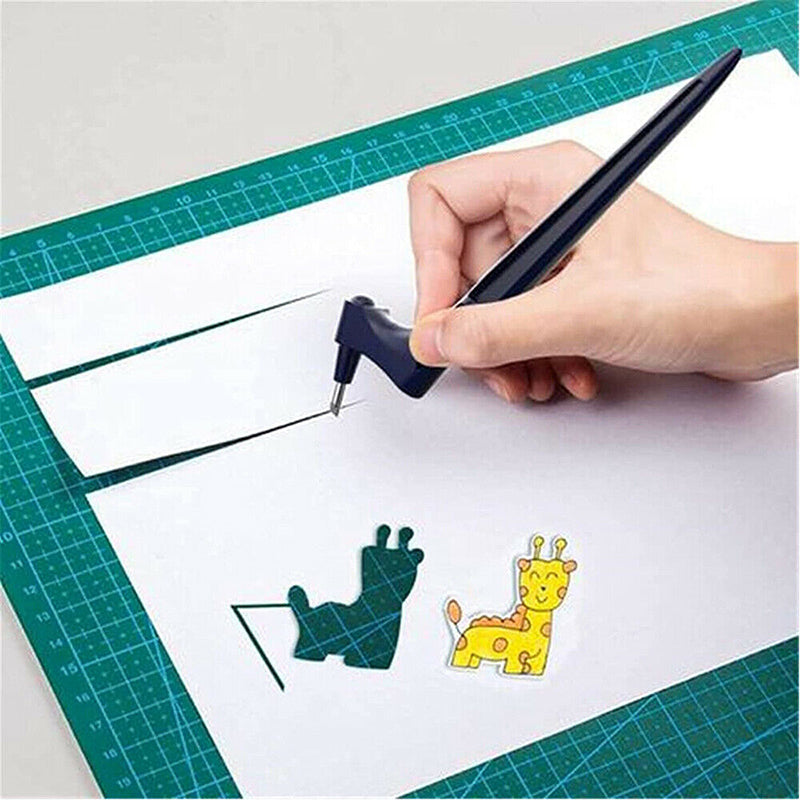 360-Degree Rotating Craft Cutting Tool with Precision Blade for Craft Art - Green