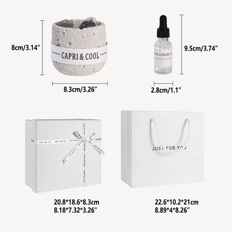 Crystal Stone Oil Diffuser Passive Aromatherapy Set White Natural Bedroom Decor - Blue Bellflower