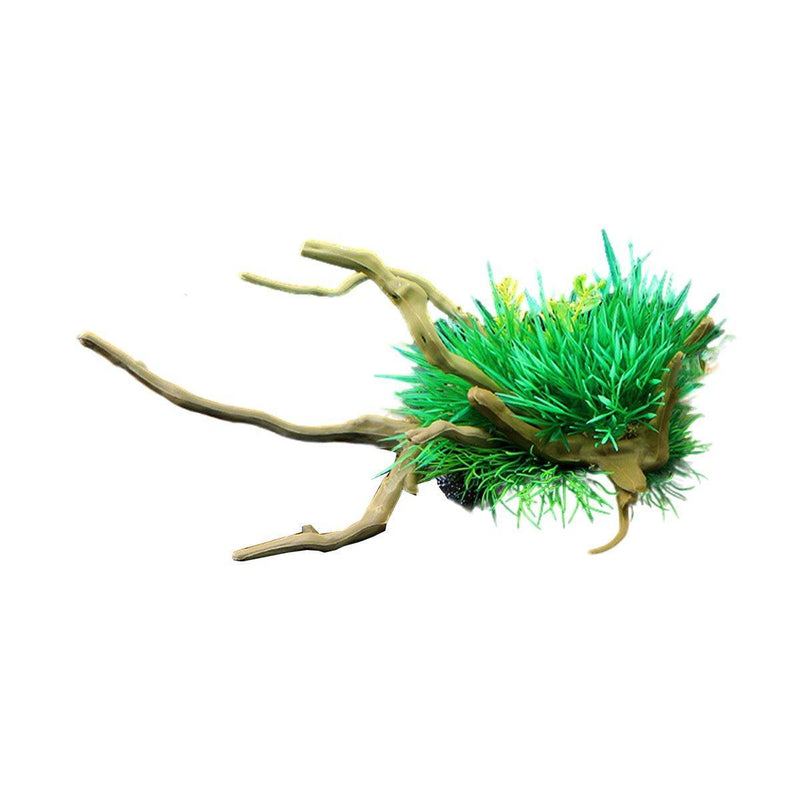 Aquarium Landscaping Decoration Artificial Wood and Plants Fish Tank Ornament - CM2201-Dark Red