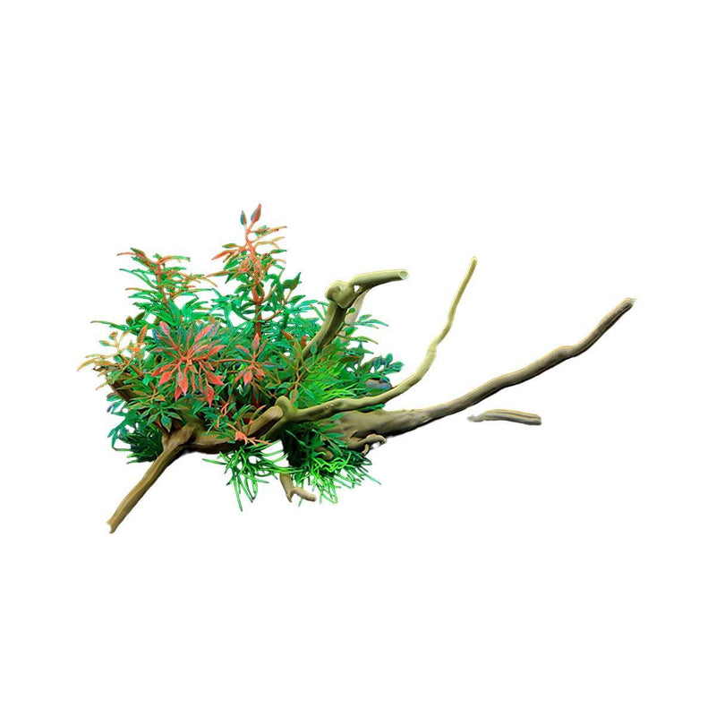 Aquarium Landscaping Decoration Artificial Wood and Plants Fish Tank Ornament - CM2503-Green