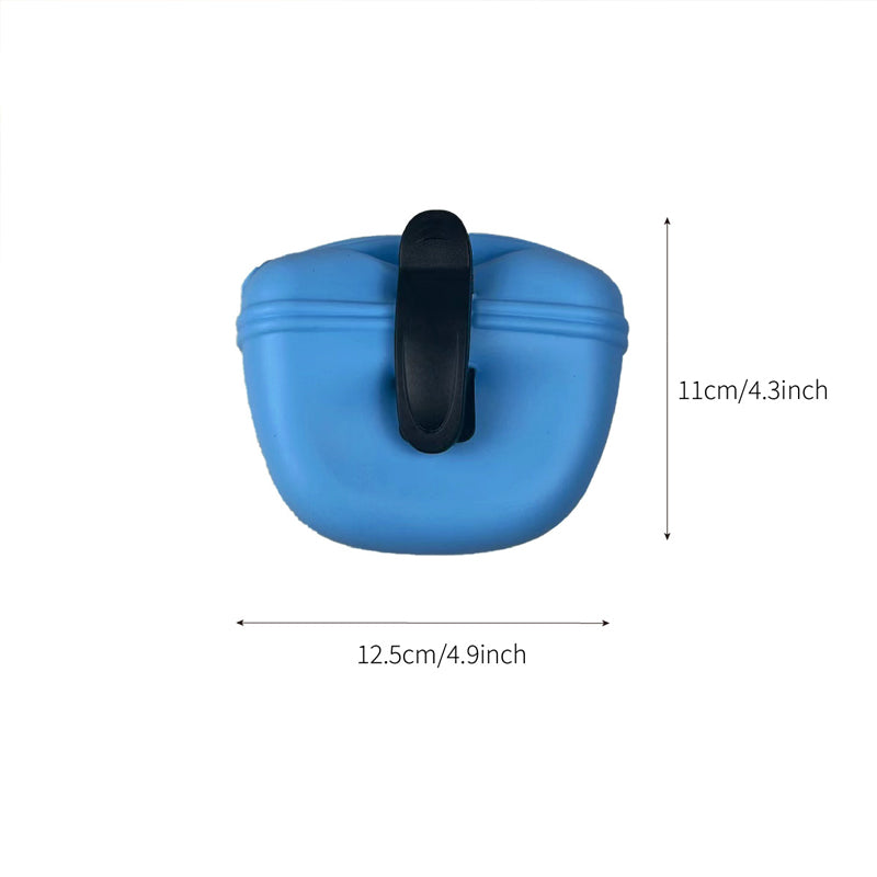Dog Training Treat Bag Silicone Pet Pouch with Clip Waist Belt Snack Holder - Grey