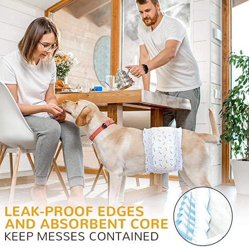 Male Dog Diapers Physiological Pants for Dogs Leakproof Diaper Pants Male Pets - S-12PCS