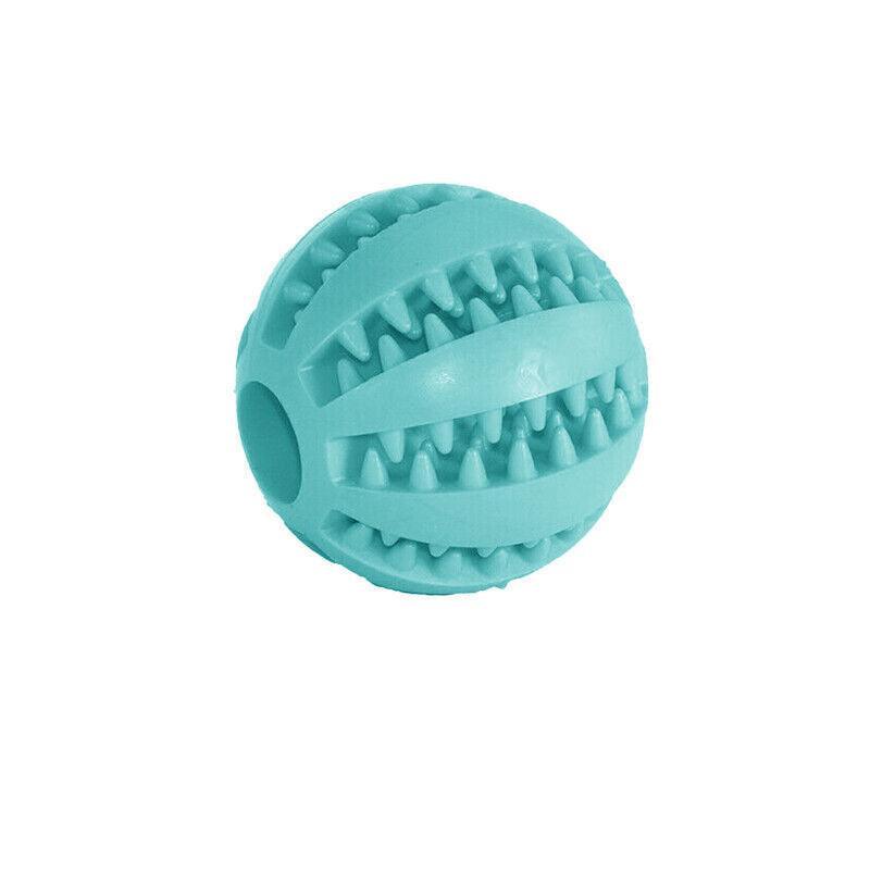 Dog Chew Toy Rubber Ball Treat Dispenser Dental Cleaning Training Play Ball - Dark Blue Spherical (Small)