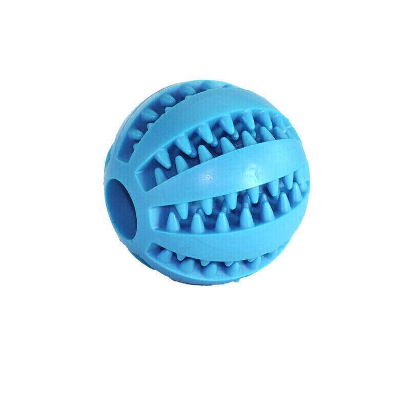 Dog Chew Toy Rubber Ball Treat Dispenser Dental Cleaning Training Play Ball - Yellow Rugby (11.5CM)