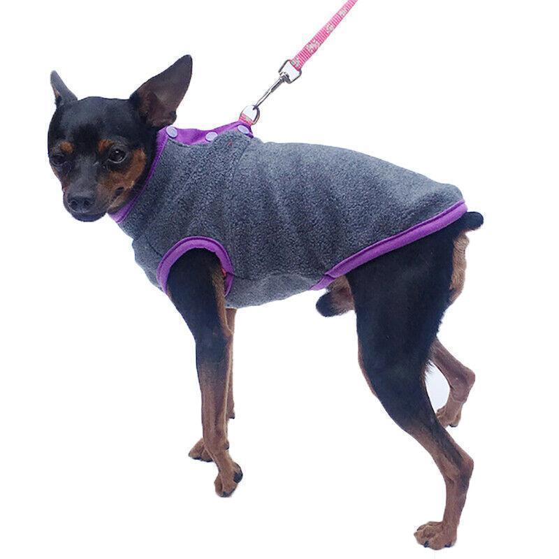 XS Pet Dog Puppy Winter Warm Fleece Jumper Vest Coat Jacket Apparel Clothes - Green