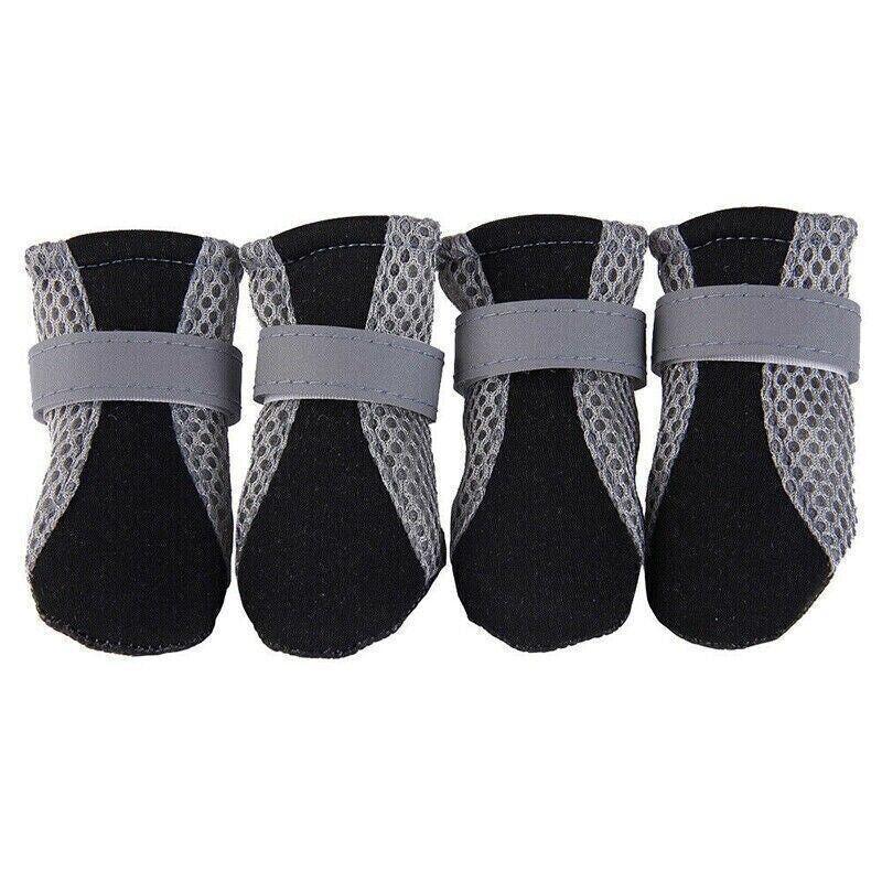 4PCS L Size Anti Slip Waterproof Protective Dog Shoes Rain Boots Pet Socks Booties - Black