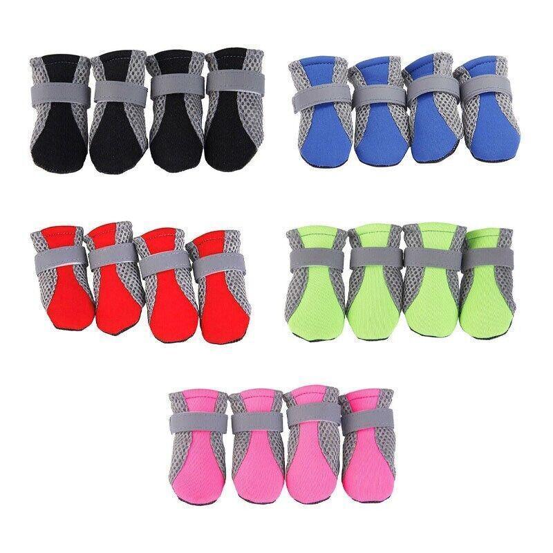 4PCS M Size Anti Slip Waterproof Protective Dog Shoes Rain Boots Pet Socks Booties - Black