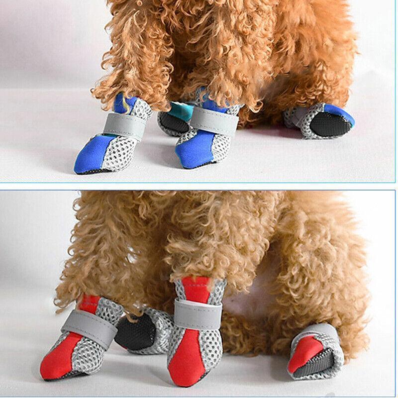 4PCS S Size Anti Slip Waterproof Protective Dog Shoes Rain Boots Pet Socks Booties - Black