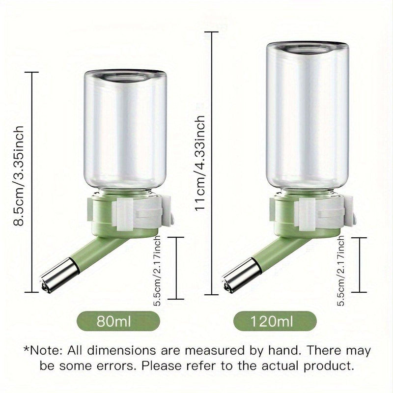 Pet Water Bottle for Hamster Guinea Pig Rabbit Vacuum Drinking Feeder Kettle - 120ml-Green