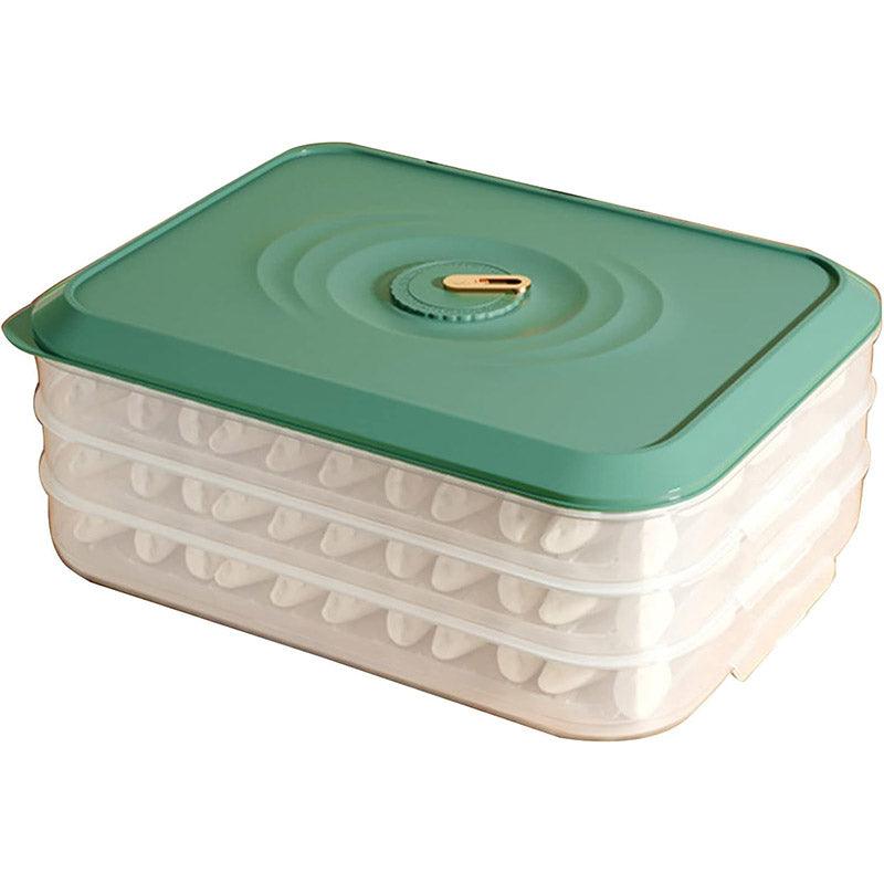 3/4 Layer Large Capacity Dumpling Box Sealed Fresh Wonton Storage Container - White-3 Layer