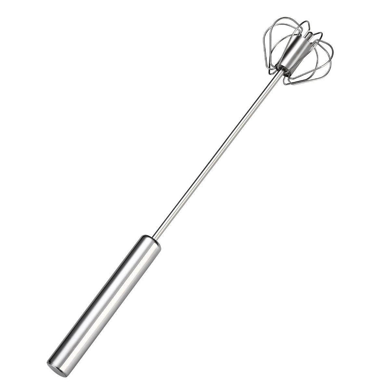 Stainless Steel Semi-Automatic Egg Beater Hand Pressed Kitchen Baking Tool - 10 Inch