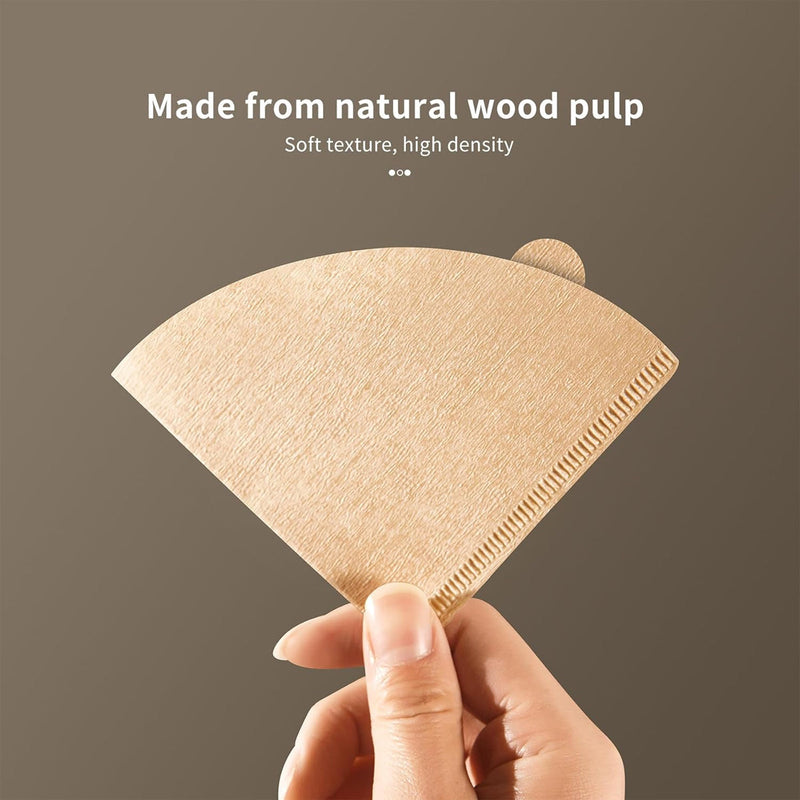 100PCS Coffee Filter Paper Drip Cone Funnel Handmade Filters for Coffee Machine - V02-100PCS