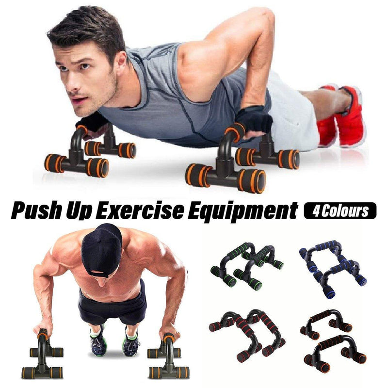 H Shaped Push Up Bars Home Fitness Equipment for Chest Arm Shoulder Training - Red